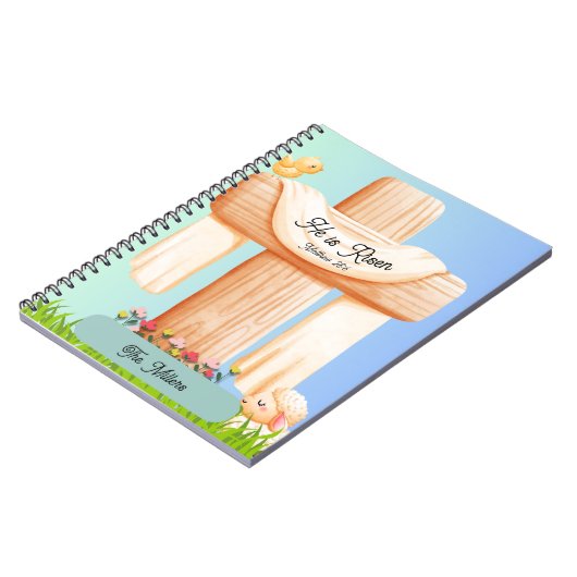 Carnet Il est ressuscité Matthieu 28:6 Croix chrétienne  (Côté gauche)