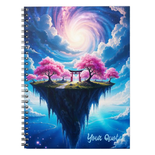Carnet Île flottante Art Sakura (Devant)