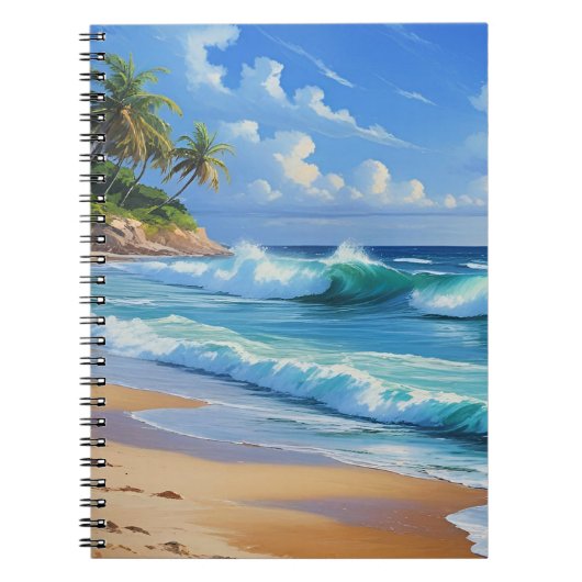 Carnet Île tropicale, beau bleu, (Devant)