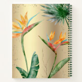 Carnet Ile tropicale Monogramme floral Script Gold Foil (Dos)