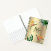 Carnet Ile tropicale Monogramme floral Script Gold Foil (Intérieur)