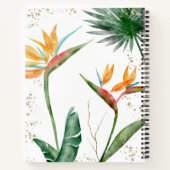 Carnet Ile tropicale Monogramme Floral Script Or Blanc (Dos)