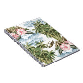 Carnet Ile vintage hawaïenne, palmier, bateau, rose (Côté Droit)