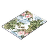 Carnet Ile vintage hawaïenne, palmier, bateau, rose (Côté gauche)