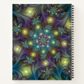 Carnet Illuminé Abstrait brillant Turquoise violet Fracta (Dos)