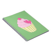 Carnet illusima Cupcake à la fraise - Fond vert (Côté Droit)