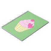 Carnet illusima Cupcake à la fraise - Fond vert (Côté gauche)