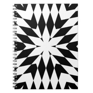 Carnet Illusion géométrique moderne en noir et blanc