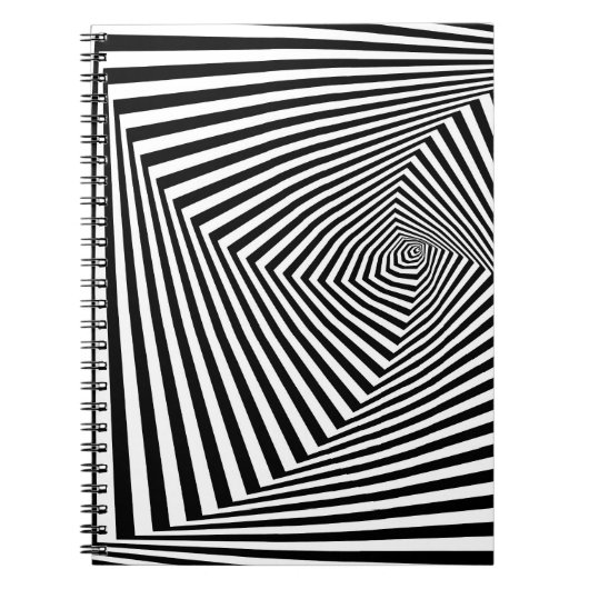 Carnet Illusion optique : Abstraite géométrique rayée. (Devant)