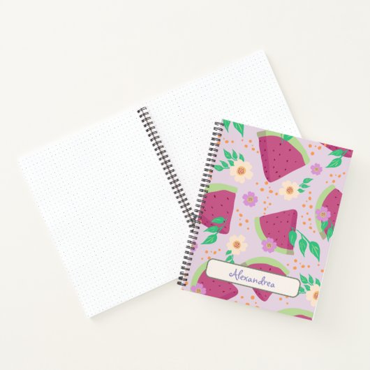 Carnet Illustrated Pink Watermelon Hand-drawn pattern  (Intérieur)