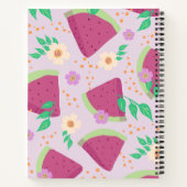 Carnet Illustrated Pink Watermelon Hand-drawn pattern  (Dos)