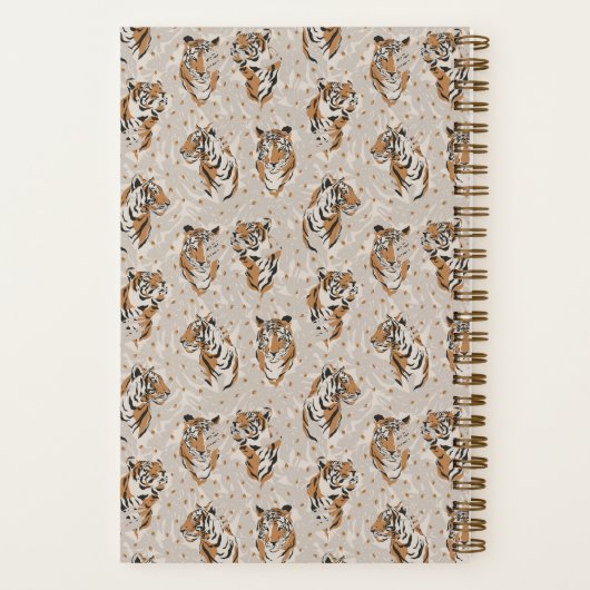 Carnet Illustrated Tiger Pattern Personalized Name Notes (Verso)