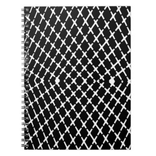 Carnet Illustration à damiers en noir et blanc