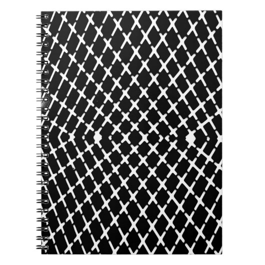Carnet Illustration à damiers en noir et blanc (Devant)