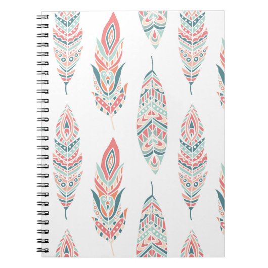 Carnet Illustration à la main des plumes ethniques (Devant)
