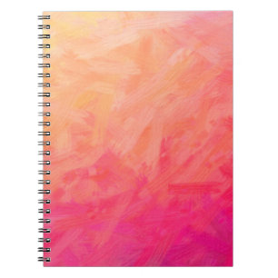 Carnet Illustration Abstraite de Brus de soie rose et jau