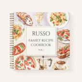 Carnet Illustration alimentaire italienne Family Recette  (Devant)