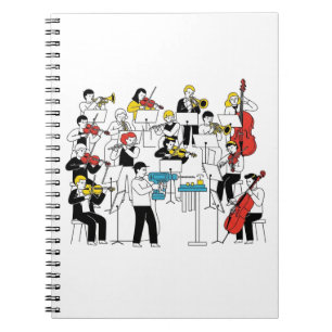 Carnet Illustration amusante de l'orchestre - Joueur d'ex