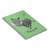 Carnet Illustration amusante d'un cochon de phacochère af (Côté Droit)