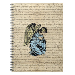 Carnet Illustration antique d'ange sur le papier vintage