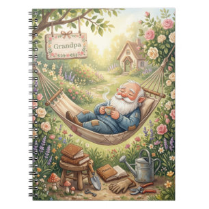 Carnet Illustration aquarelle cosy d'un gnome endormi