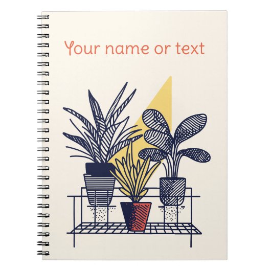 Carnet Illustration botanique pots maison plantes (Devant)