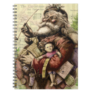 Carnet Illustration classique de l'arbre du Père Noël joy