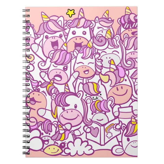 Carnet Illustration, Collection de licorne et de poney mi (Devant)