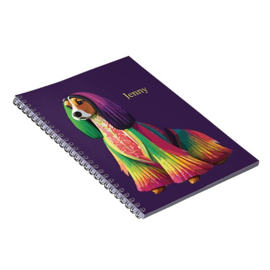 Carnet Illustration colorée de chien (Côté Droit)