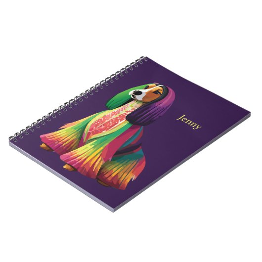 Carnet Illustration colorée de chien (Côté gauche)