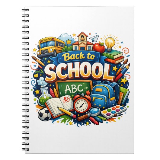Carnet Illustration colorée de rentrée scolaire (Devant)