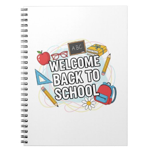 Carnet Illustration colorée de retour à l'école (Devant)