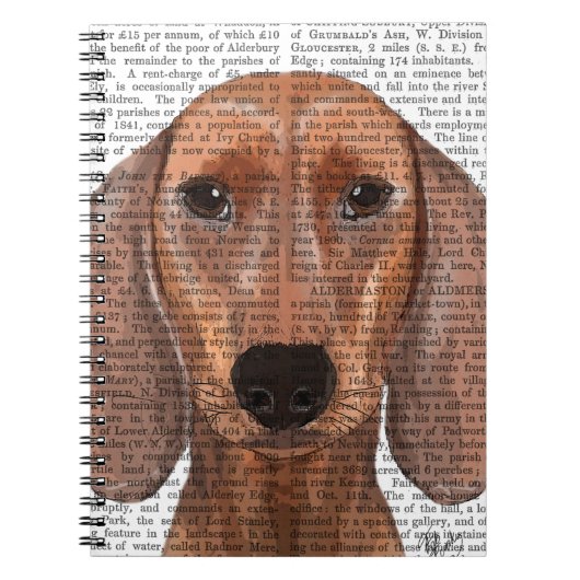 Carnet Illustration Dachshund Plain (Devant)