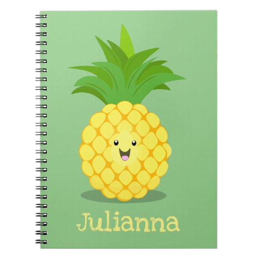 Carnet Illustration d'ananas mignon (Devant)