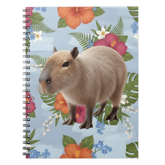 Carnet Illustration d'animal de capybara aquarelle mignon (Devant)