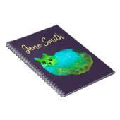 Carnet Illustration d'art de chat gras bleu mignon (Côté Droit)