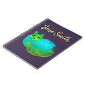 Carnet Illustration d'art de chat gras bleu mignon (Côté gauche)