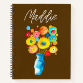 Carnet Illustration d'art des fleurs funky (Devant)