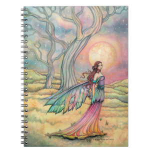 Carnet Illustration d'art fantastique de fée au crépuscul
