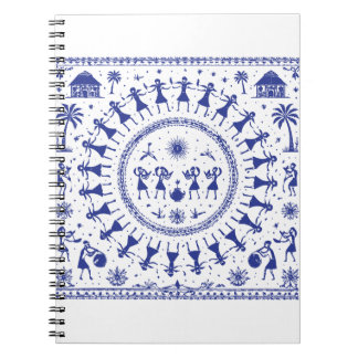 Carnet Illustration d'art tribal indien Warli