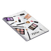 Carnet Illustration D'Articles De Maquillage Sur Faux Mar (Côté Droit)