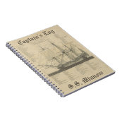 Carnet Illustration de bateau de rondin de capitaines (Côté Droit)