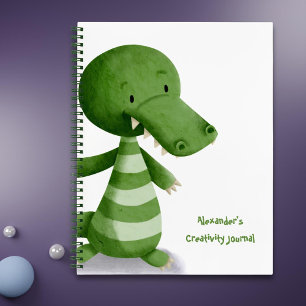 Carnet Illustration de bébé crocodile mignon personnalisé