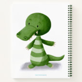 Carnet Illustration de bébé crocodile mignon personnalisé (Dos)