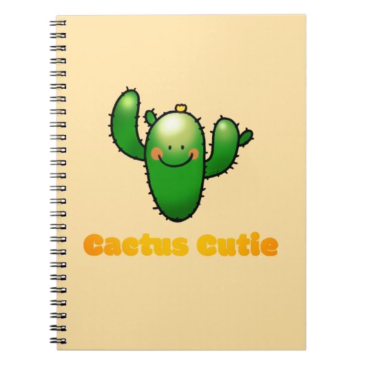 Carnet Illustration de cactus souriant mignon (Devant)