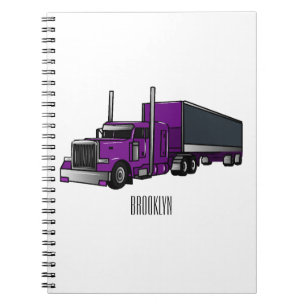 Carnet Illustration de camion semi-remorque de dessin ani