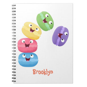 Carnet Illustration de caricature de macarons marrant mig