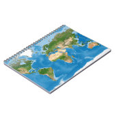 Carnet Illustration de carte topographique du monde (Côté gauche)