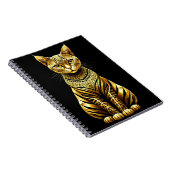 Carnet Illustration de chat doré orné (Côté Droit)