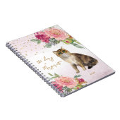 Carnet Illustration de chat et de fleurs pour enfants (Côté Droit)